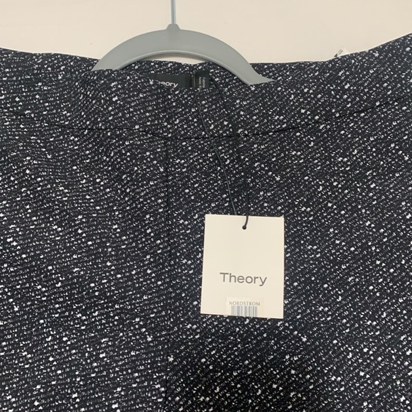 NWT Theory Leggings Black Gray Adbelle Tweed Pull On Stretch Work - Picture 7 of 7
